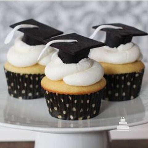 Graduation Cupcakes, cupcakes con birretes 2 docenas