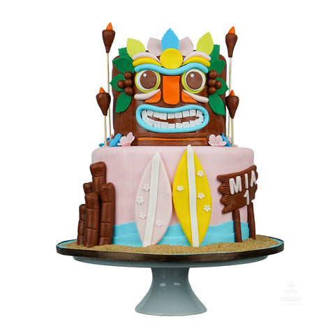 Pastel Máscara Tiki - Hawaian Tiki Cake