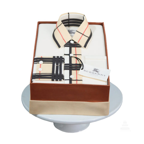 Father’s Day Burberry shirt cake - Pastel del Día del padre en forma de camisa Burberry