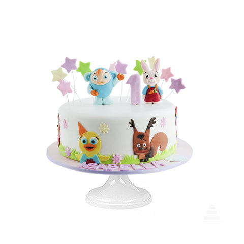 Animals star, pastel decorado de fondant bebé