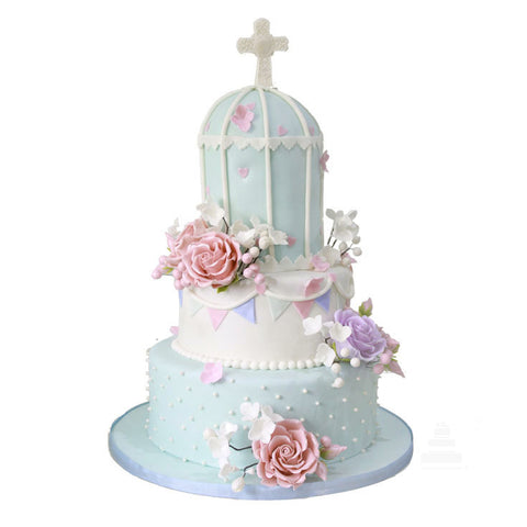 Baptism Cage, pastel decorado para bautizo o 1a Comunión