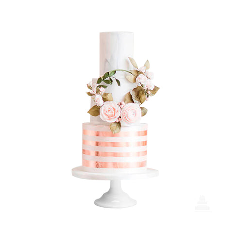 Rose Gold Garden, pastel de boda con flores de azúcar