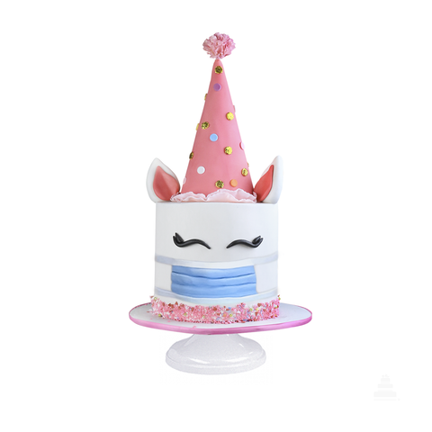 Unicorn Party Masks, pastel de unicornio con cubrebocas