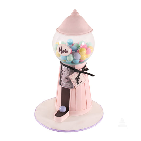 Candy machine 3D cake, Pastel con forma de maquina de caramelos