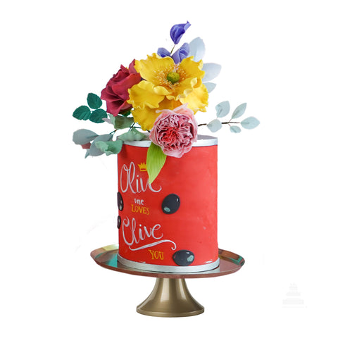 Love Quotes and Flowers, pastel rojo con flores y frases de amor a mano