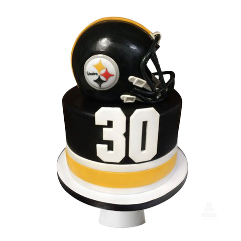 Steelers Cake, pastel de casco Steelers negro fútbol americano