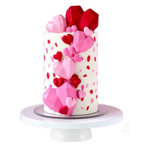 Pink & Red Hearts Cake, pastel de corazones rosas y rojos