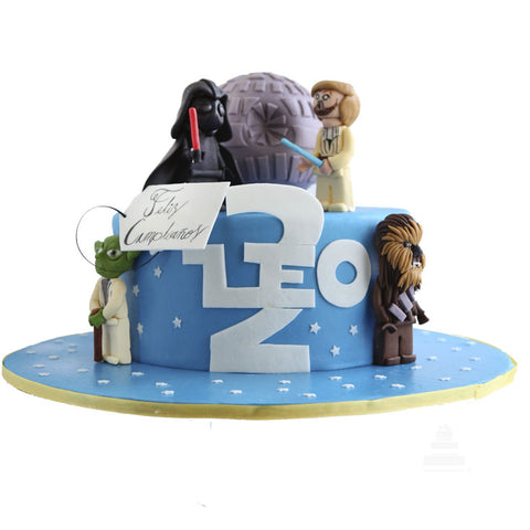 Lego Star Wars, Pastel decorado en fondant de personajes de Guerra de las Galaxias