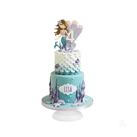 Pastel decorado de la sirenita, Lisa Mermaid