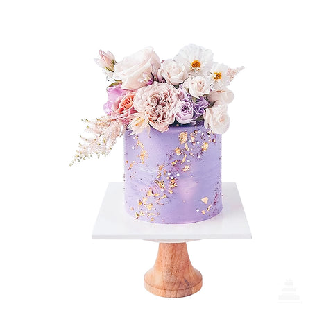 Very Peri Bouquet, Pastel con flores de azúcar y naturales