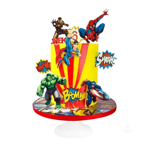 DC & Marvel Cake, pastel decorado de superhéroes