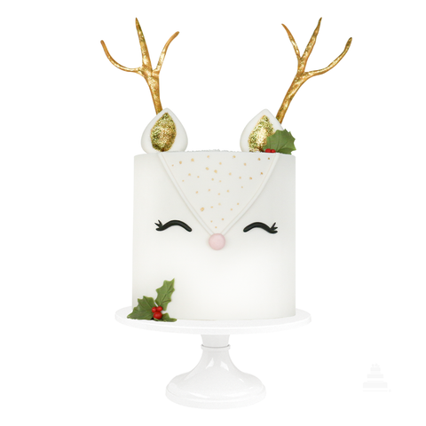 Cute Reindeer, pastel decorado de reno blanco navideño