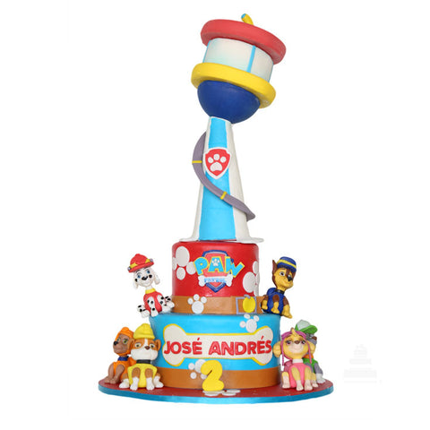 Paw Brave, pastel decorado de fondant de Paw Patrol