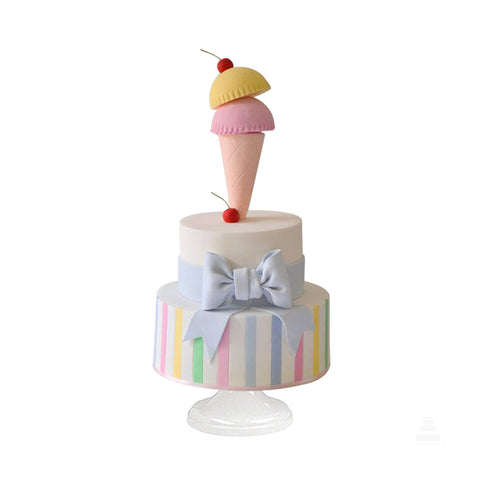 Cherry Ice Cream, Pastel con helado de fondant 3D