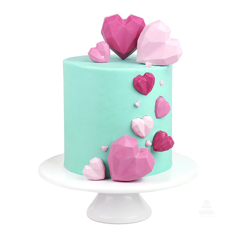 Geometrical Heart Cake - Pastel de corazón geométrico