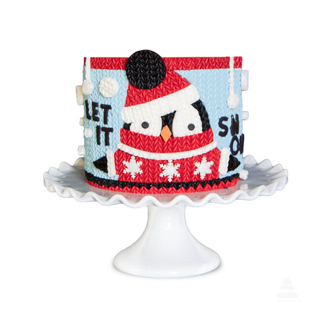 Penguin Ugly Sweater, pastel con decorado tipo tejido