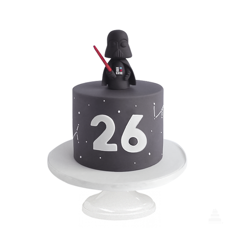 Darth Vader Cake, pastel para cumpleaños con figura comestible