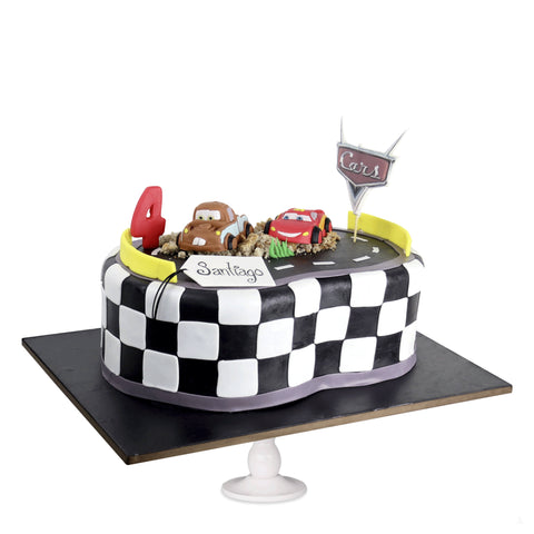 Cars Cake, pastel decorado en fondant