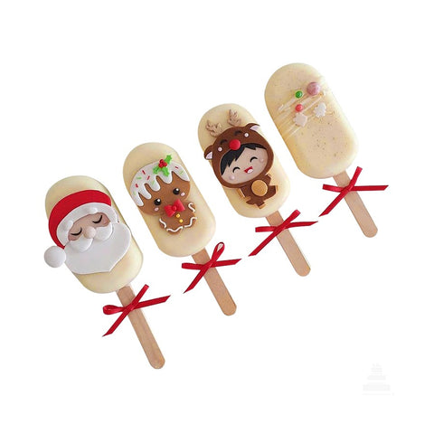 Cake pops con decoraciones navideñas para regalar